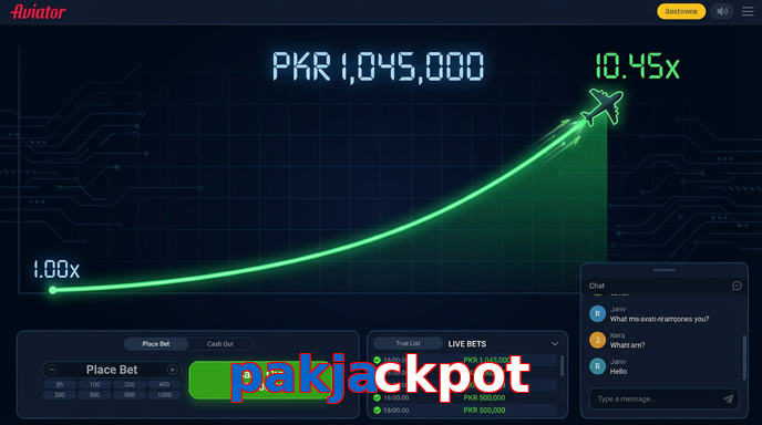 Main screen of Pakjackpot aviator page for PK players